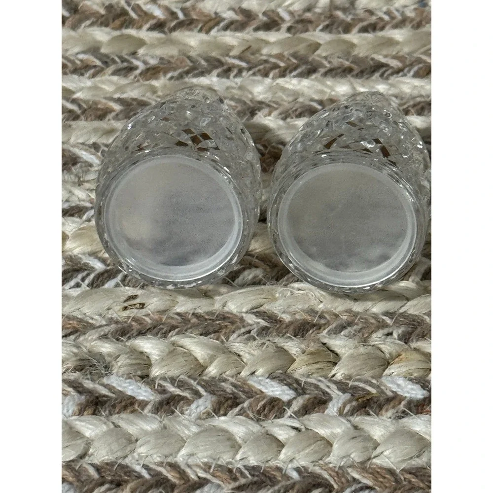 Crystal Salt and Pepper Shakers‎ Diamond Cut Glass Kitchen Table Decor
